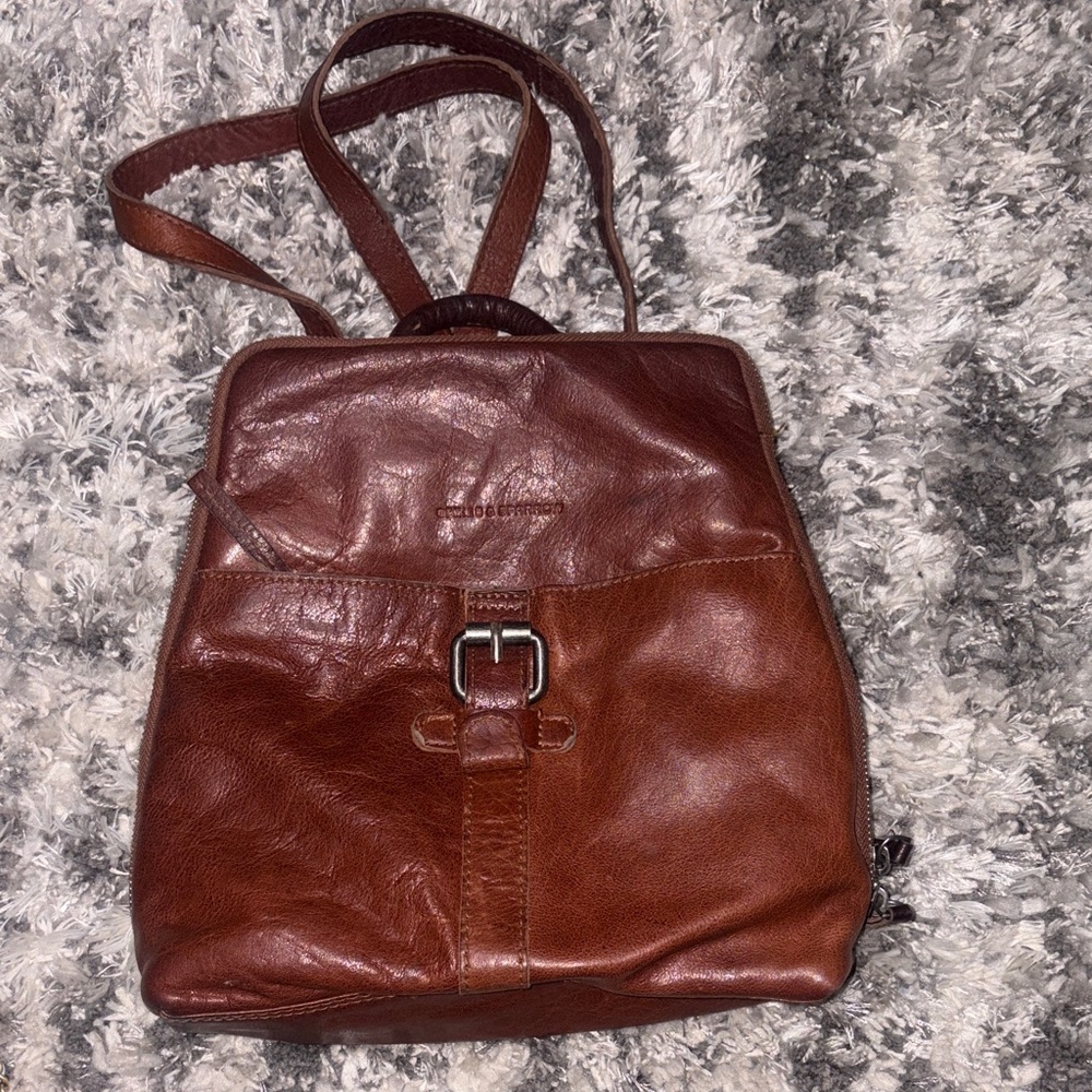 Spikes & Sparrow Brown Leather Backpack